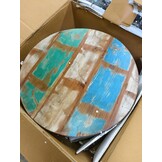 Salontafel met Stalen Frame van Gerecycled Hout - 63% Korting