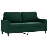 Donkergroene Tweezitsbank van Fluweel - 140 cm Breed met 35% Korting