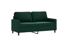 Donkergroene Tweezitsbank van Fluweel - 140 cm Breed met 35% Korting