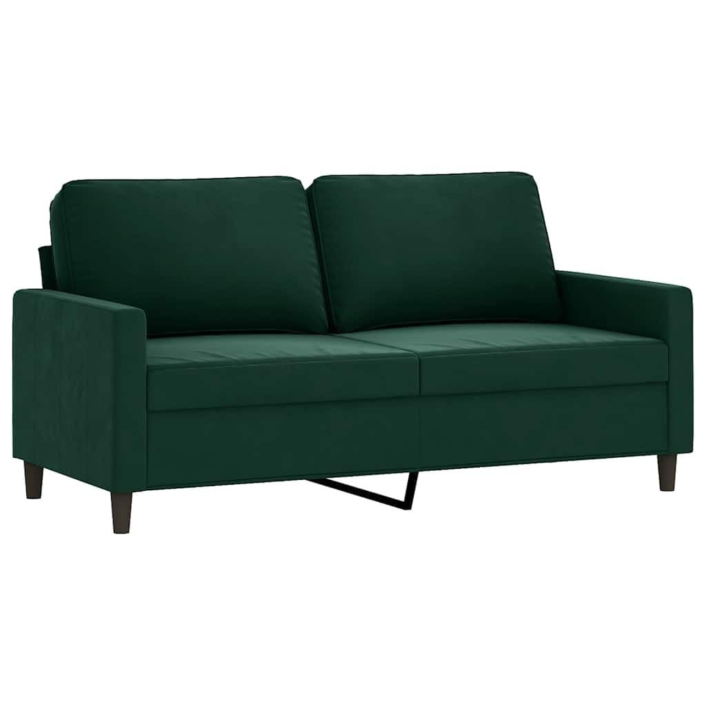 Donkergroene Tweezitsbank van Fluweel - 140 cm Breed met 35% Korting