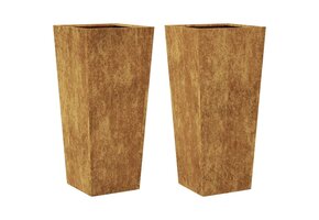 vidaXL Plantenbakken Staal Weervast 2 st 35x35x75 cm - 54% Korting