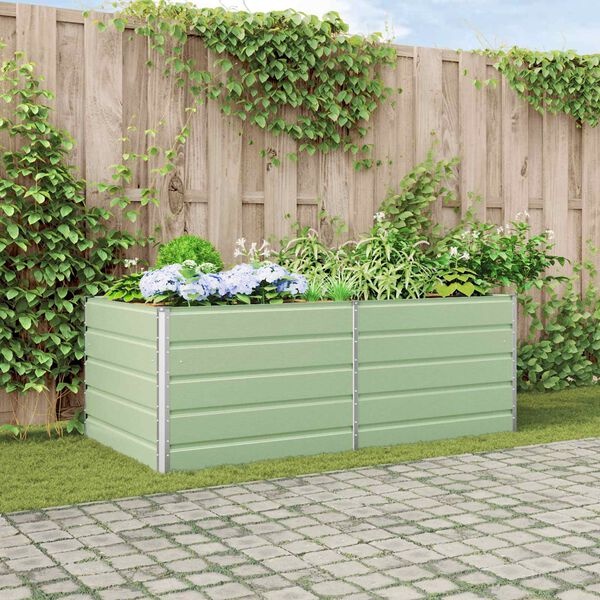 vidaXL Plantenbak Pastelgroen 195 x 100 x 45 cm Gegalvaniseerd staal