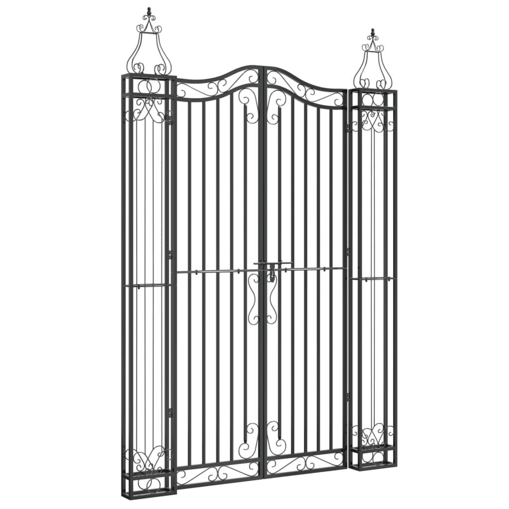 vidaXL Poort 121x8x180 cm smeedijzer zwart