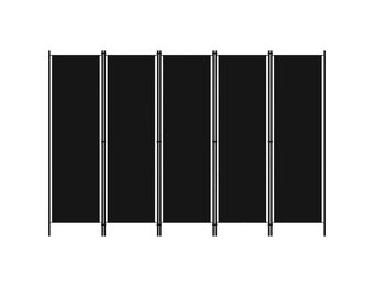 vidaXL Kamerscherm met 5 panelen 250x180 cm zwart