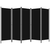 vidaXL Kamerscherm met 5 panelen 250x180 cm zwart