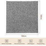 uyoyous Tapijttegels 20 stuks vloerbedekking van naaldvilt zelfklevende tapijttegel duurzame vloerbedekking zelfliggend duurzaam tapijt voor kantoor en bedrijf (50 x 50 cm)
