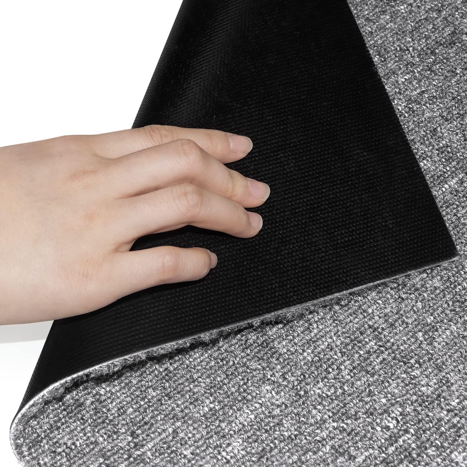 uyoyous Tapijttegels 20 stuks vloerbedekking van naaldvilt zelfklevende tapijttegel duurzame vloerbedekking zelfliggend duurzaam tapijt voor kantoor en bedrijf (50 x 50 cm)