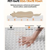 Orthopedisch hondenbed, groot, waterdicht, huisdierslaapbank met antislip bodem en vierzijdig steunkussen, eierschuim hondenbank met afneembare wasbare hoes, zwarte grote hondenbedden