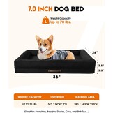 Orthopedisch hondenbed, groot, waterdicht, huisdierslaapbank met antislip bodem en vierzijdig steunkussen, eierschuim hondenbank met afneembare wasbare hoes, zwarte grote hondenbedden