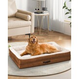 Orthopedisch hondenbed, groot, waterdicht, huisdierslaapbank met antislip bodem en vierzijdig steunkussen, eierschuim hondenbank met afneembare wasbare hoes, zwarte grote hondenbedden