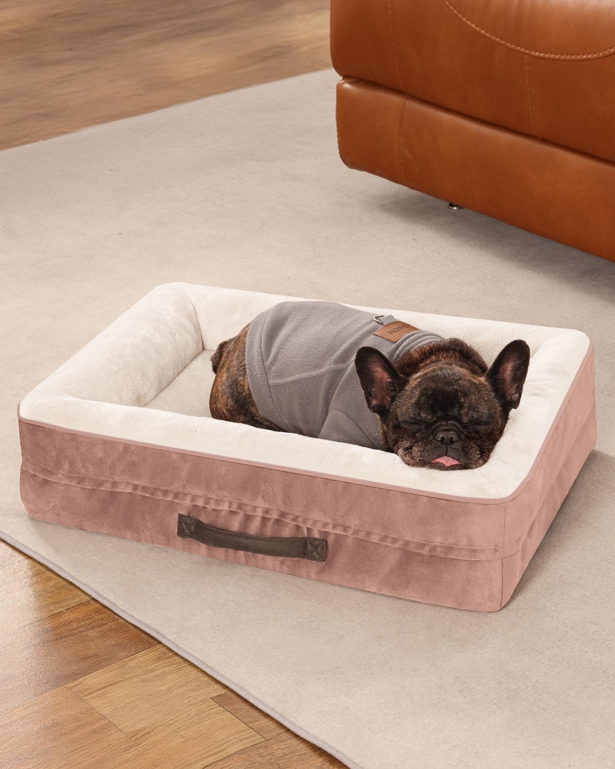Orthopedisch hondenbed, groot, waterdicht, huisdierslaapbank met antislip bodem en vierzijdig steunkussen, eierschuim hondenbank met afneembare wasbare hoes, zwarte grote hondenbedden