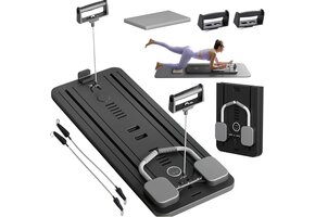 Pilates Board & Buikspierwiel Set: Opvouwbaar, met Weerstandskabel & Timer (52% Korting!)