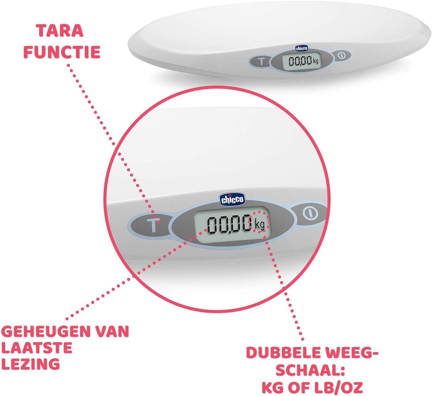 Elektronische Babyweegschaal 20kg | LCD | Wit | 60% Korting