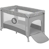 LIONELO Stefi Reisbedje Opvouwbaar Campingbedje met Matras (0–36m tot 15kg), Zij-ingang, Ventilerende Gaaswanden, Wielen met Rem, LockGuard Veiligheid, Compact Inklapbaar met Draagtas, Grijs