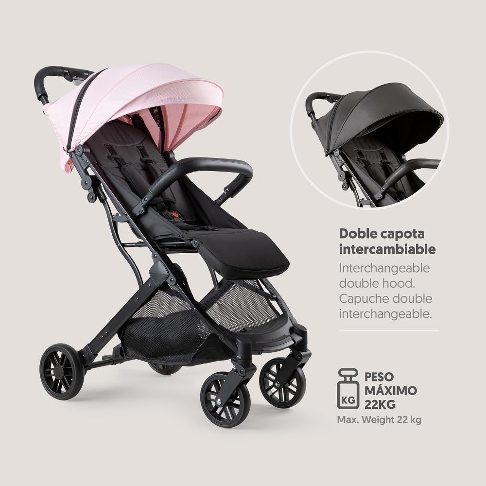 MINIMUM PLUS SPACE kinderwagen tot 22 kilogram - verwisselbare roze kap