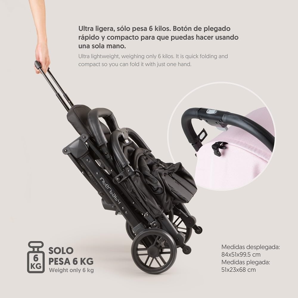 MINIMUM PLUS SPACE kinderwagen tot 22 kilogram - verwisselbare roze kap