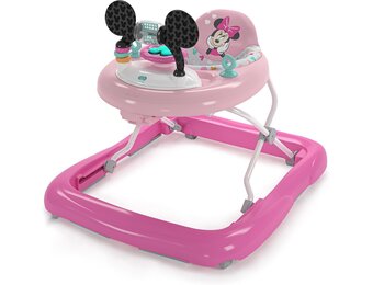 Bright Starts, Disney Baby, Minnie Mouse Forever Besties 2-in-1 Activity Walker with Removable Toy Station with Lights, Songs & Sounds, Adjustable Height, Foldable, Easy to Clean, Pink, Age 6 months+