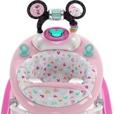 Bright Starts, Disney Baby, Minnie Mouse Forever Besties 2-in-1 Activity Walker with Removable Toy Station with Lights, Songs & Sounds, Adjustable Height, Foldable, Easy to Clean, Pink, Age 6 months+