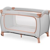hauck reisbed Sleep N Play Go Plus - Babyreisbed met wieltjes, draagtas, opvouwbare bodem en grote opening om in te spelen - vanaf de geboorte tot 15 kg - Klein opvouwbaar, Dusty Cork