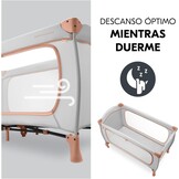 hauck reisbed Sleep N Play Go Plus - Babyreisbed met wieltjes, draagtas, opvouwbare bodem en grote opening om in te spelen - vanaf de geboorte tot 15 kg - Klein opvouwbaar, Dusty Cork