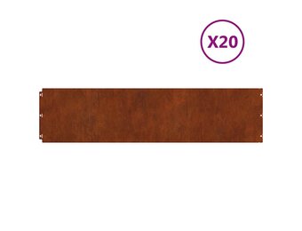 vidaXL Graskanten 20 st 25x103 cm flexibel weervast staal