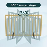 Semiocthome Bamboe vrijstaande hondenhekken voor deuropeningen, 2-panel indoor puppypoorten voor het huis met 2 metalen standaards, 60 cm (H) opvouwbaar huisdierhek voor trappen breidt uit tot 94 cm