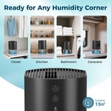 AROEVE Luchtontvochtiger 990 ml, stille kleine luchtontvochtiger voor de slaapkamer met 7-kleurenlicht, automatische uitschakeling, ontdooibeveiliging, 24-uurs gebruik Luchtontvochtigers voor thuis, k