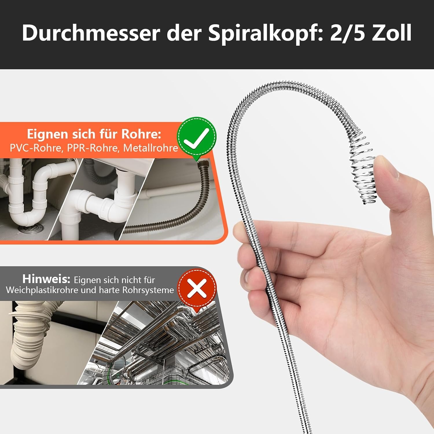Pijpreinigingsspiraal – ideale afvoerspiraal