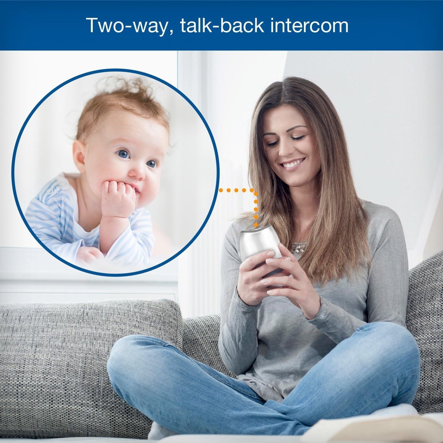 VTech BM2300 Hibou Family Babyphone, Uil, grijs