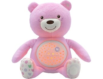 Chicco - First Dreams Teddy Bear - Soft Plush Toy with Night Light - Lighting Effects and Music - From 0+ Months - Pink