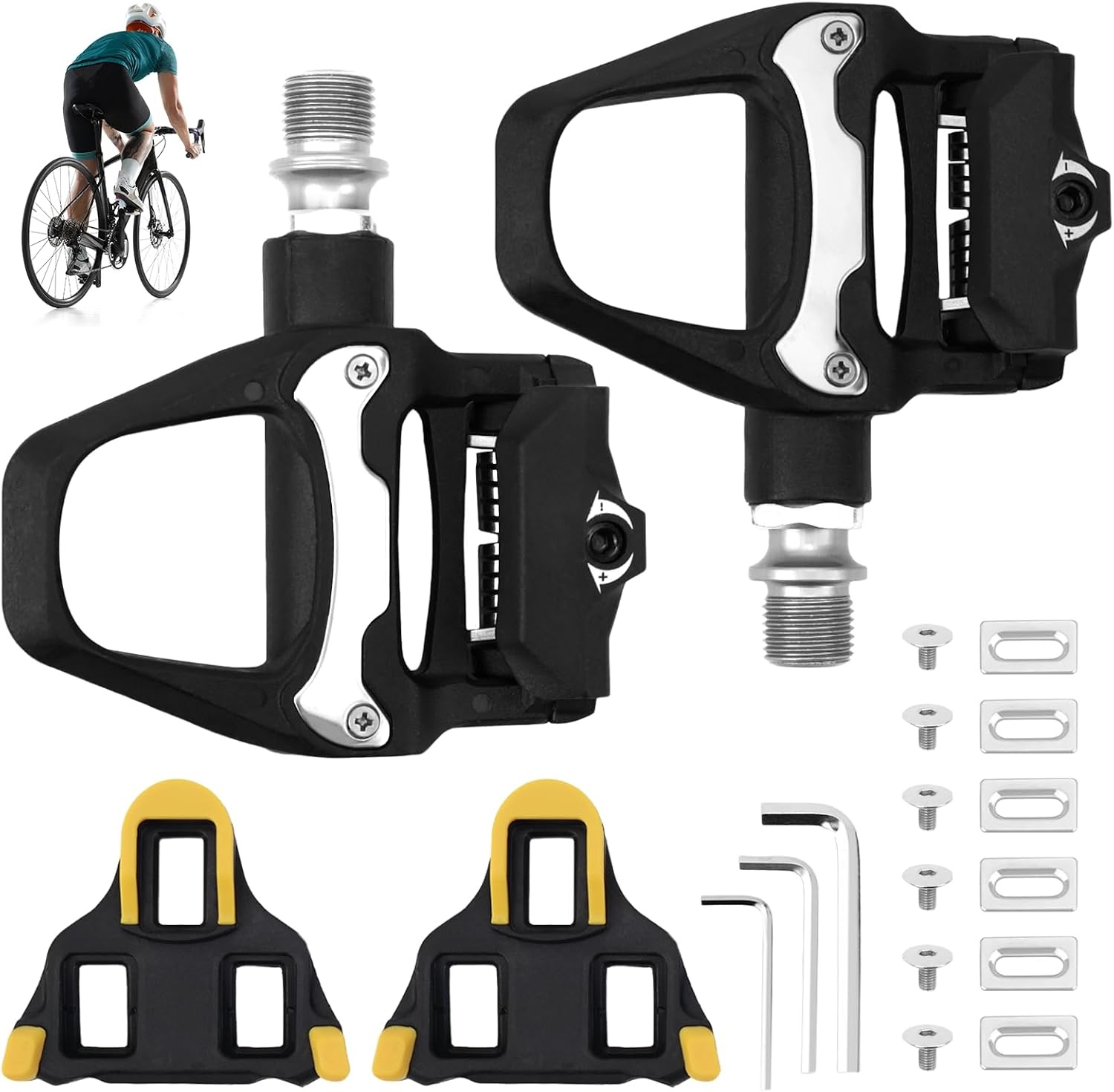 LPZMPZ Fietspedalen, antislip, compatibel met Shimano SPD Sl racefiets SDP-pedalen zonder klik met 9/16 inch kogellagers voor MTB Gravel SDS-klikpedalen clipless pedalen racefiets fiets
