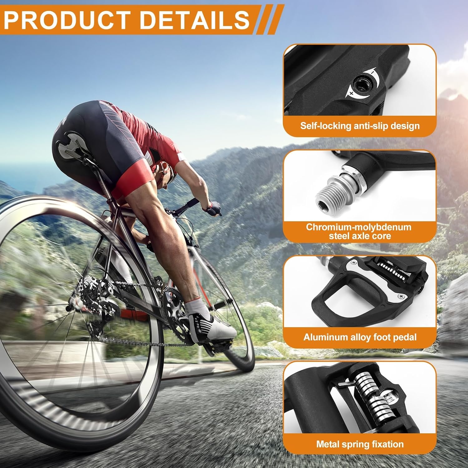 LPZMPZ Fietspedalen, antislip, compatibel met Shimano SPD Sl racefiets SDP-pedalen zonder klik met 9/16 inch kogellagers voor MTB Gravel SDS-klikpedalen clipless pedalen racefiets fiets