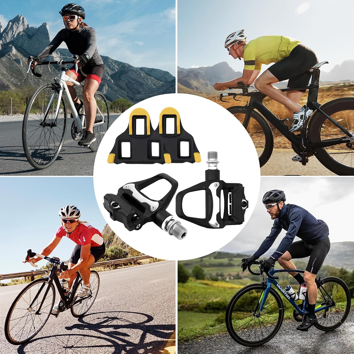LPZMPZ Fietspedalen, antislip, compatibel met Shimano SPD Sl racefiets SDP-pedalen zonder klik met 9/16 inch kogellagers voor MTB Gravel SDS-klikpedalen clipless pedalen racefiets fiets