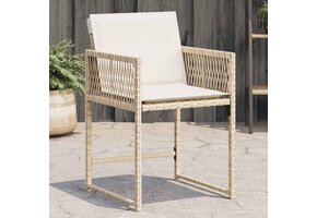 4x Beige Poly Rattan Tuinstoelen met Kussens (35% Korting!)