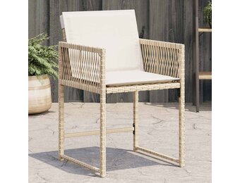 vidaXL Tuinstoelen 4 st met kussens poly rattan beige