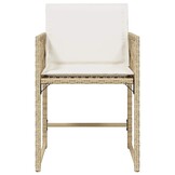 vidaXL Tuinstoelen 4 st met kussens poly rattan beige