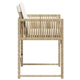 vidaXL Tuinstoelen 4 st met kussens poly rattan beige