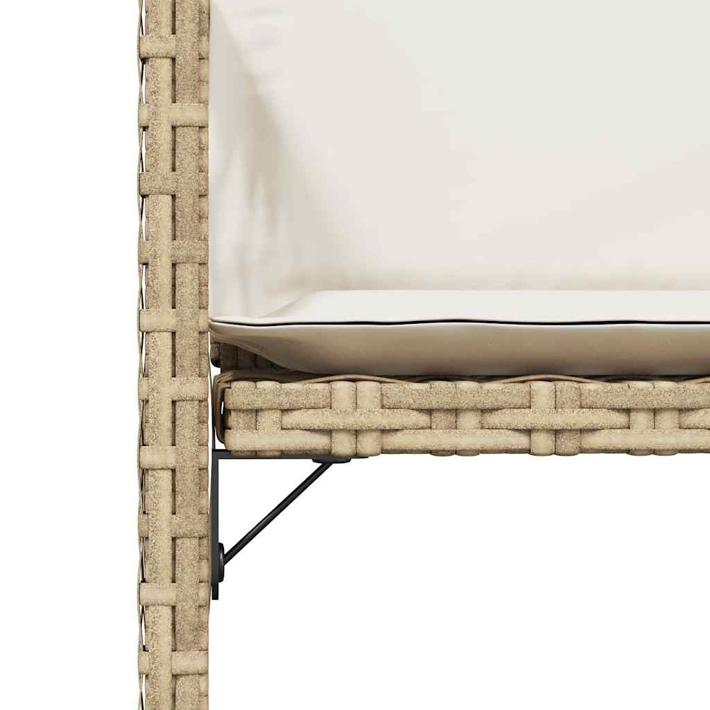 vidaXL Tuinstoelen 4 st met kussens poly rattan beige