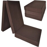 Logeermatras extra dik - bruin - camping matras - reismatras - opvouwbaar matras - 195 x 80 x 15