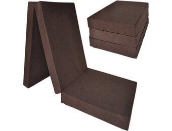 Logeermatras extra dik - bruin - camping matras - reismatras - opvouwbaar matras - 195 x 80 x 15