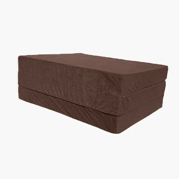 Logeermatras extra dik - bruin - camping matras - reismatras - opvouwbaar matras - 195 x 80 x 15