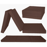 Logeermatras extra dik - bruin - camping matras - reismatras - opvouwbaar matras - 195 x 80 x 15