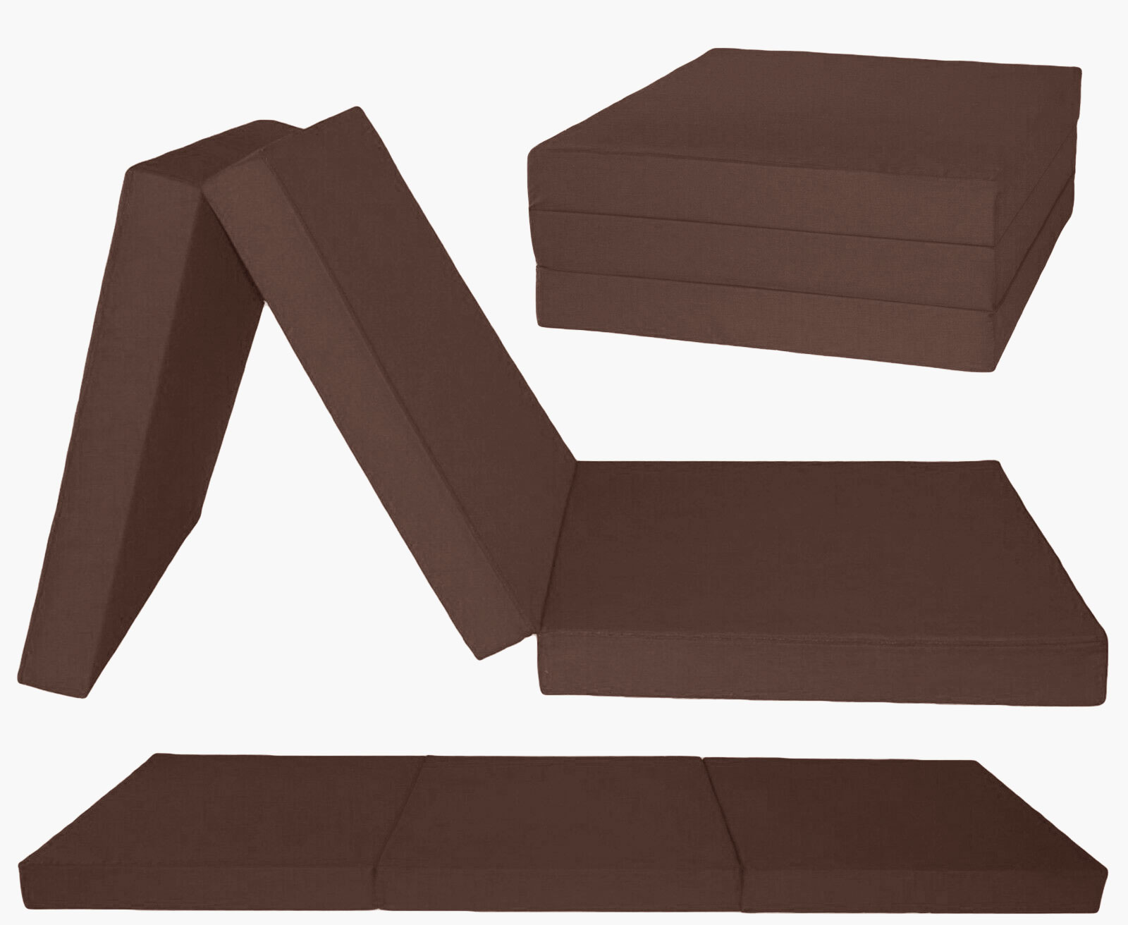 Logeermatras extra dik - bruin - camping matras - reismatras - opvouwbaar matras - 195 x 80 x 15