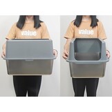 Cat litter box stainless steel lid, 30.5 cm metal, high sides, suitable for kittens