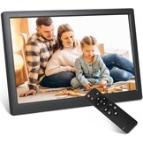 TSITSC 13,3 inch digitale fotolijst, 1280 x 800 elektronische fotolijst, muziek, videospeler, kalenderfunctie met afstandsbediening, ondersteunt USB/SD-kaart, desktop of wandmontage (zwart)