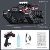 Mostop Afstandsbediening Tank 1/12 Schaal Transport Militair Voertuig Offroad Crawler, 2.4Ghz Afstandsbediening Crawler Drift Tank met 2 Batterijen, 360 ° Roterende Drifting Army Gepantserde Truck