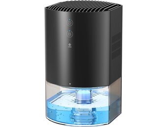 AROEVE Luchtontvochtiger 990 ml, stille kleine luchtontvochtiger voor de slaapkamer met 7-kleurenlicht, automatische uitschakeling, ontdooibeveiliging, 24-uurs gebruik Luchtontvochtigers voor thuis, k
