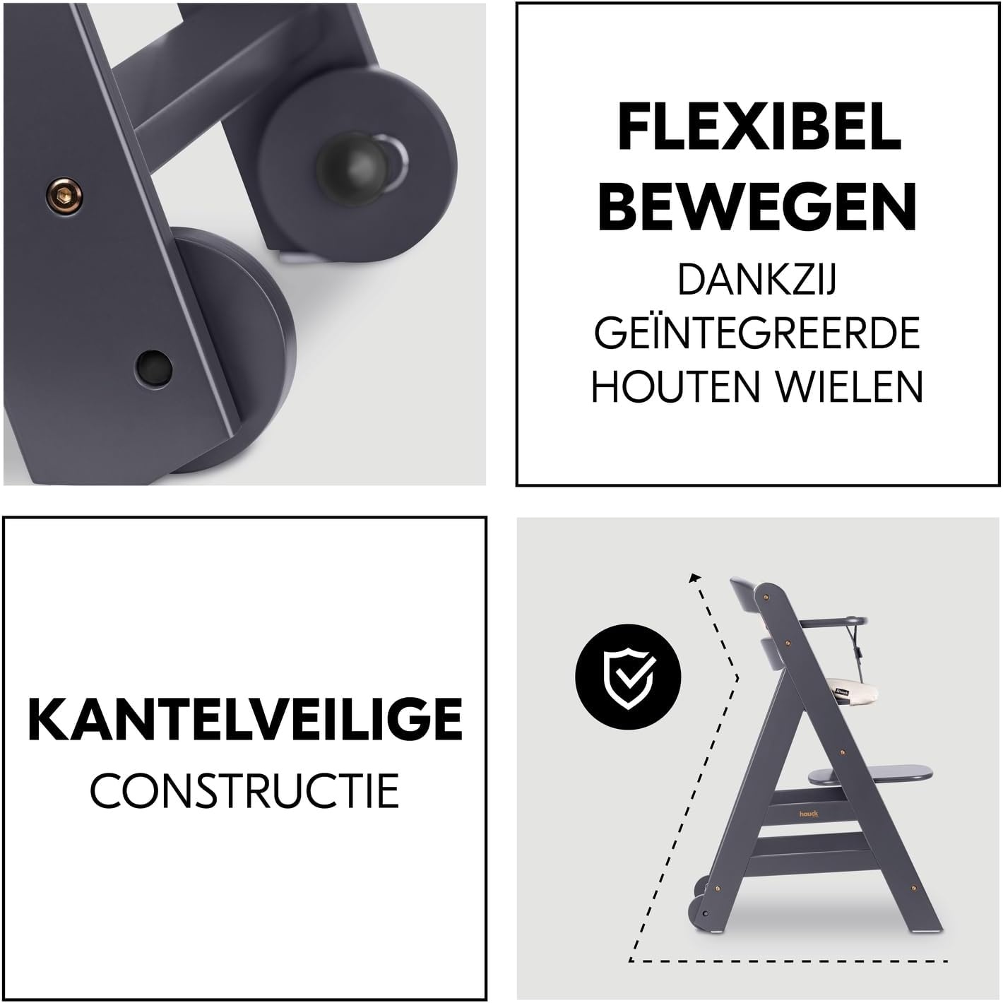 Meegroeiende Kinderstoel Dark Grey - 35% Korting!