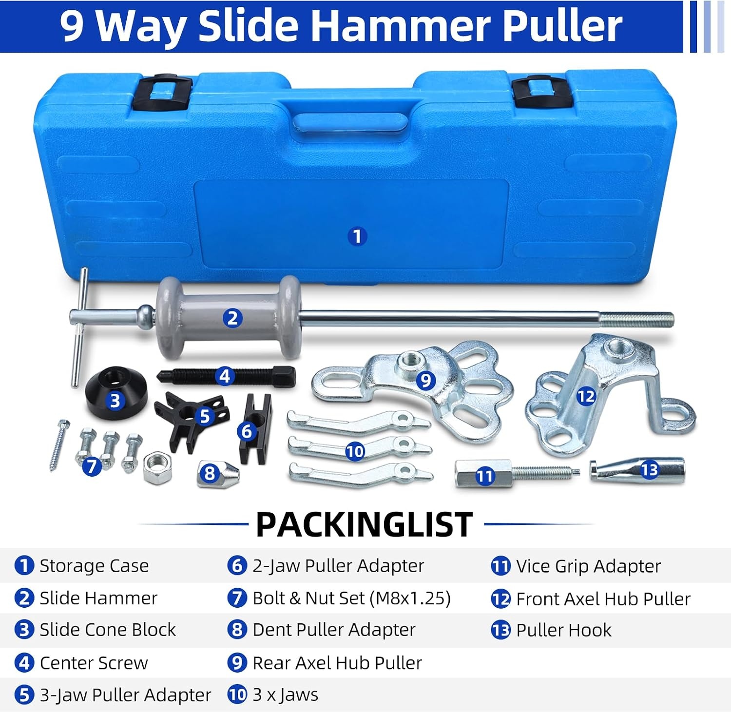 17-delige Wiellagertrekker & Wielnaaftrekker Set - 34% Korting