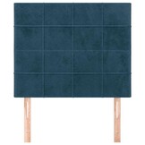2 Hoofdborden Donkerblauw Fluweel 100x5x78/88 cm - 59% Korting